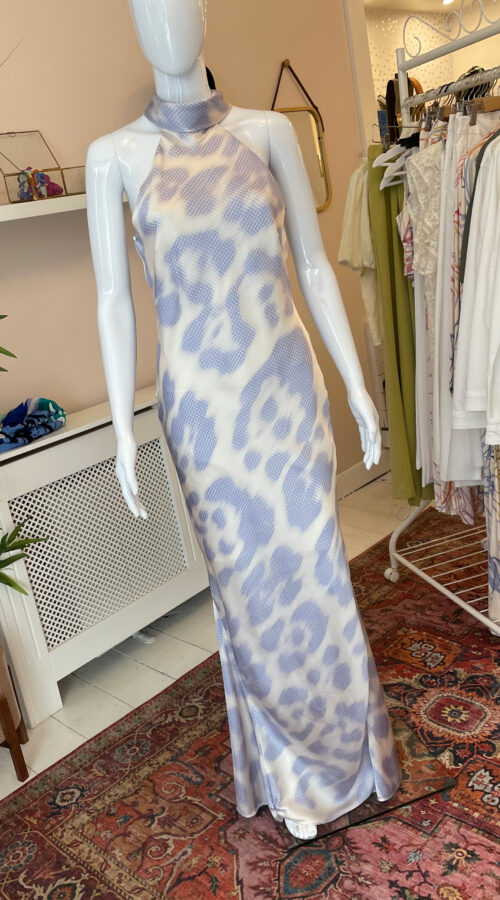 Julie High Neck Dress in Lilac Print