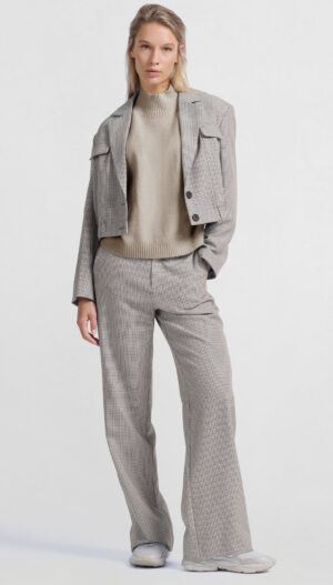 YAYA Woven Trouser with check pattern and wide legs