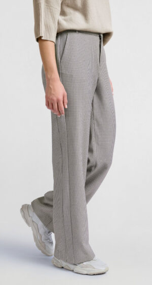 YAYA Woven Trouser with check pattern and wide legs - Image 2