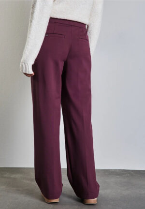 Street One Straight Leg Trouser - Mulberry Red - Image 2