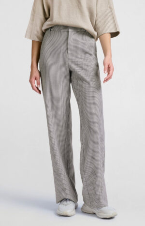 YAYA Woven Trouser with check pattern and wide legs - Image 4