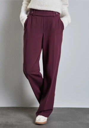 Street One Straight Leg Trouser - Mulberry Red - Image 3