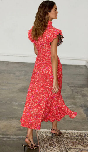 Never Fully Dressed Red Floral Remi Dress - Image 3