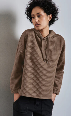 Street One Structured Shirt with Hood - Honey Sand