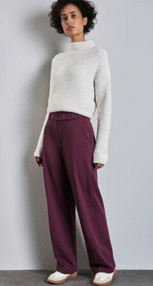 Street One Straight Leg Trouser - Mulberry Red