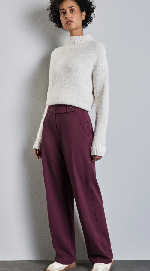 Street One Straight Leg Trouser - Mulberry Red