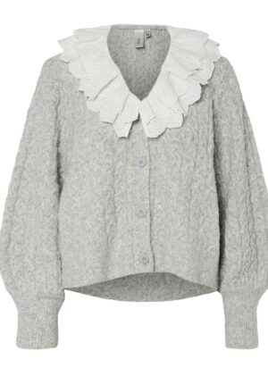 YASelvira LS Knit Cardigan - Light Grey