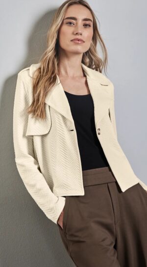 Street One Short Structured Trench - Soft beige