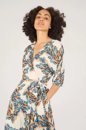 Traffic People Feathers Charlie Wrap Dress - Image 2