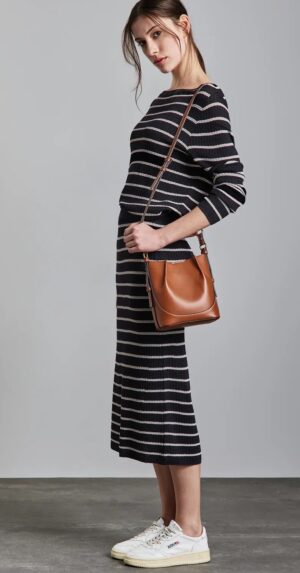 Street One Striped Midi Skirt