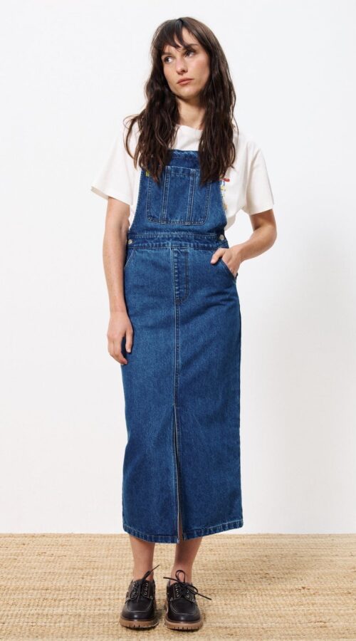FRNCH Selvi Blue Jean Overall Dress