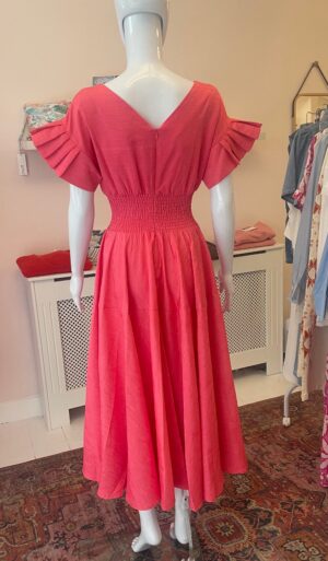 Molly Bracken V Neck Flared Pink Dress - Image 2