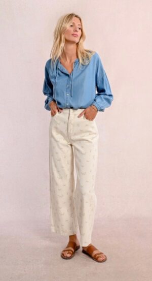 Molly Bracken Patterned Straight Jeans