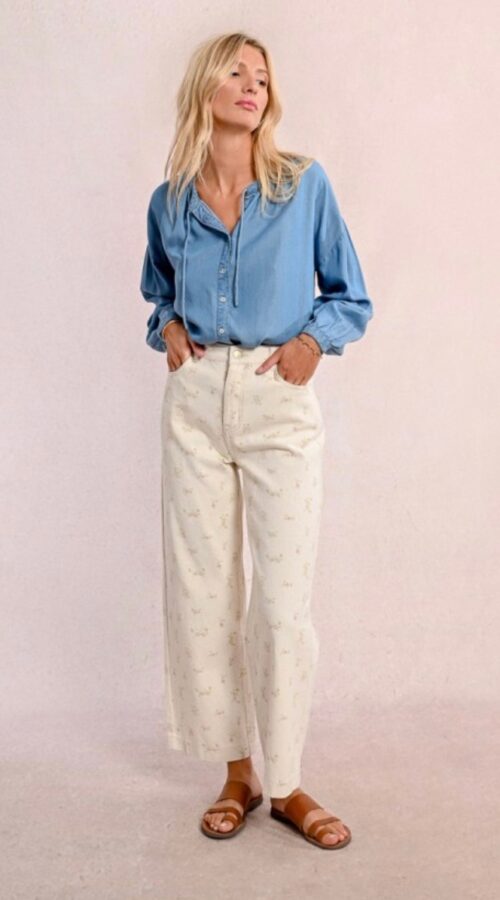 Molly Bracken Patterned Straight Jeans