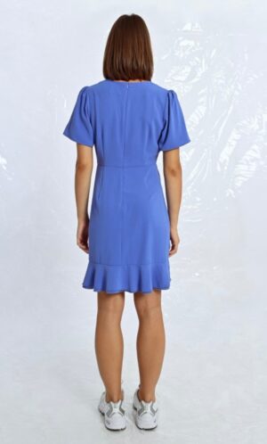 Molly Bracken Faux Wrap Dress - Blue - Image 4