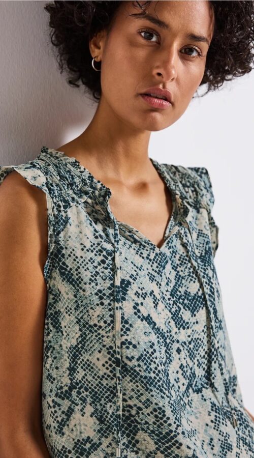 Street One Snake Print Sleeveless Blouse