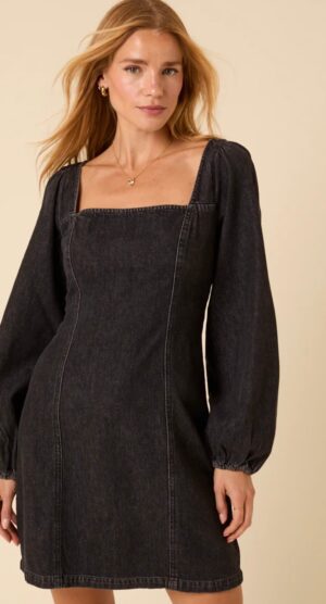Dark Grey Denim Porth Dress