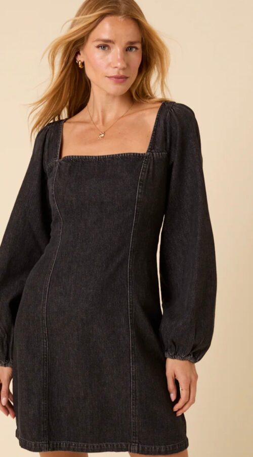 Dark Grey Denim Porth Dress