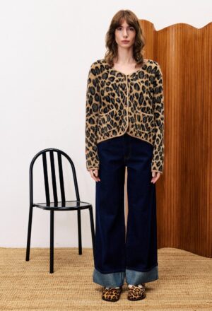 FRNCH Begonia Leopard Cardigan