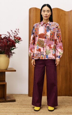 FRNCH Gerbera Salon Pink Shirt