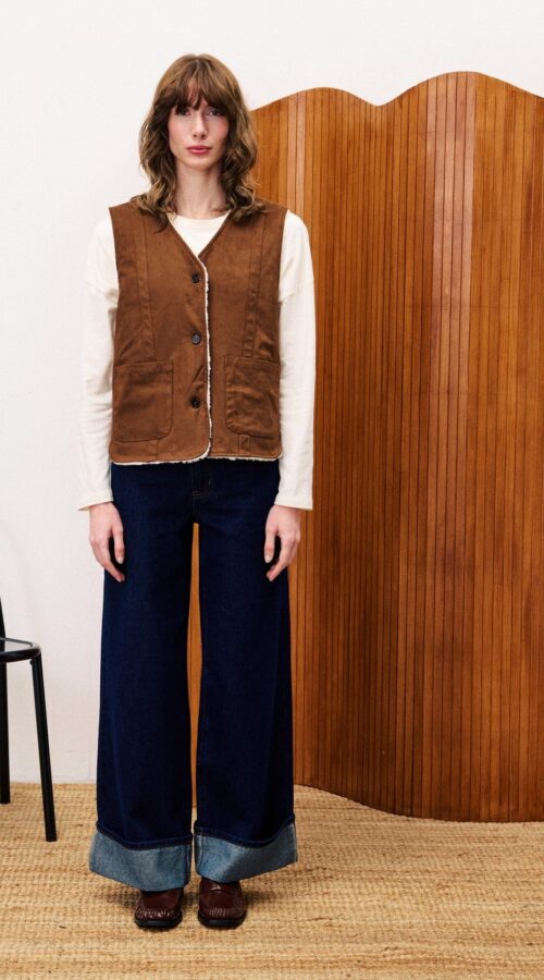 FRNCH Goberian Ice Brown Vest