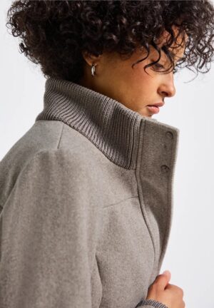 Street One Ribbed Stand Up Collar Coat - Image 3
