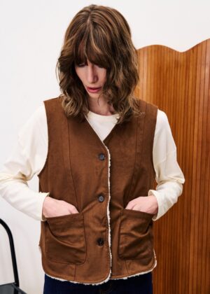 FRNCH Goberian Ice Brown Vest - Image 4