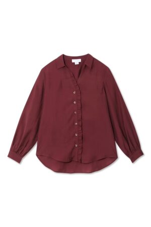 Never Fully Dressed - Wine Ruffle Miley Shirt - Image 3