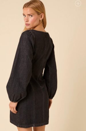 Dark Grey Denim Porth Dress - Image 3