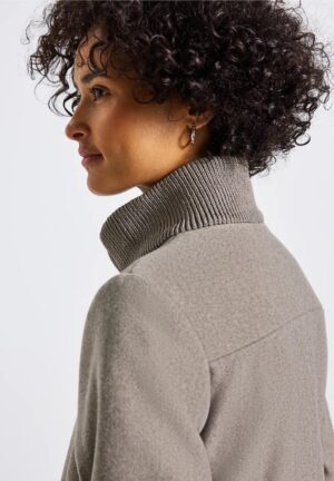 Street One Ribbed Stand Up Collar Coat - Image 2