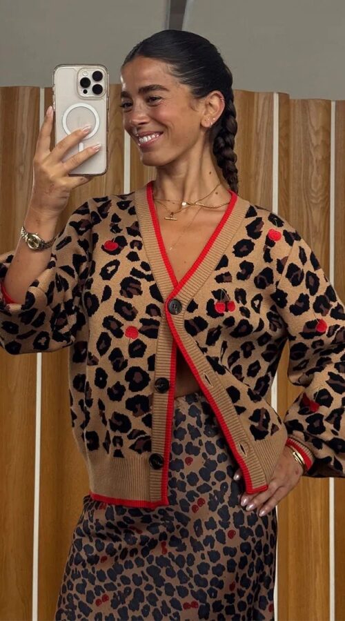 Never Fully Dressed Cherry Leopard Cardigan