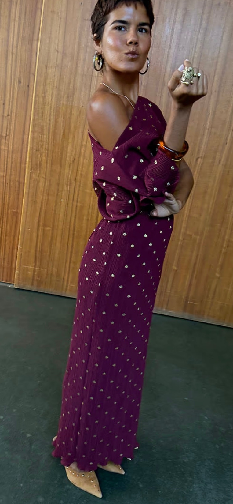 Never Fully Dressed Burgundy Tilly Dress - Image 3