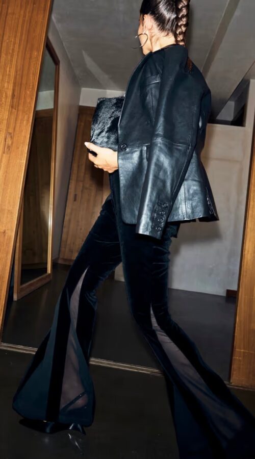 Never Fully Dressed Black Velvet Diva Trouser - Petite