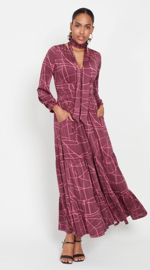 Onjenu Faye Abstract Pink Dress