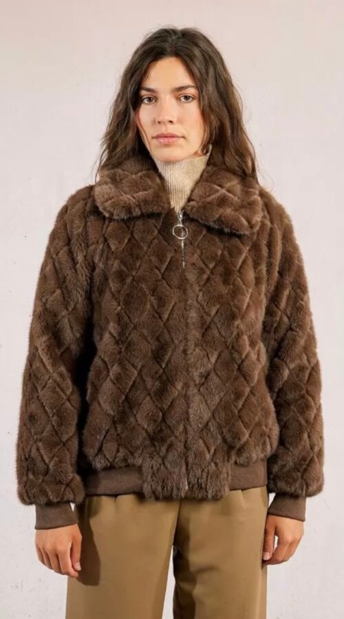 Molly Bracken Textured Faux Fur Brown