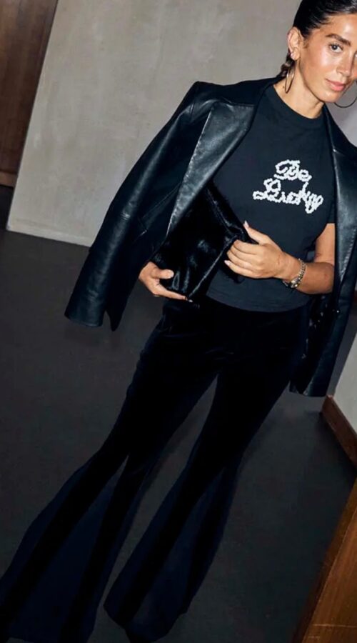 Never Fully Dressed Black Velvet Diva Trouser - Regular