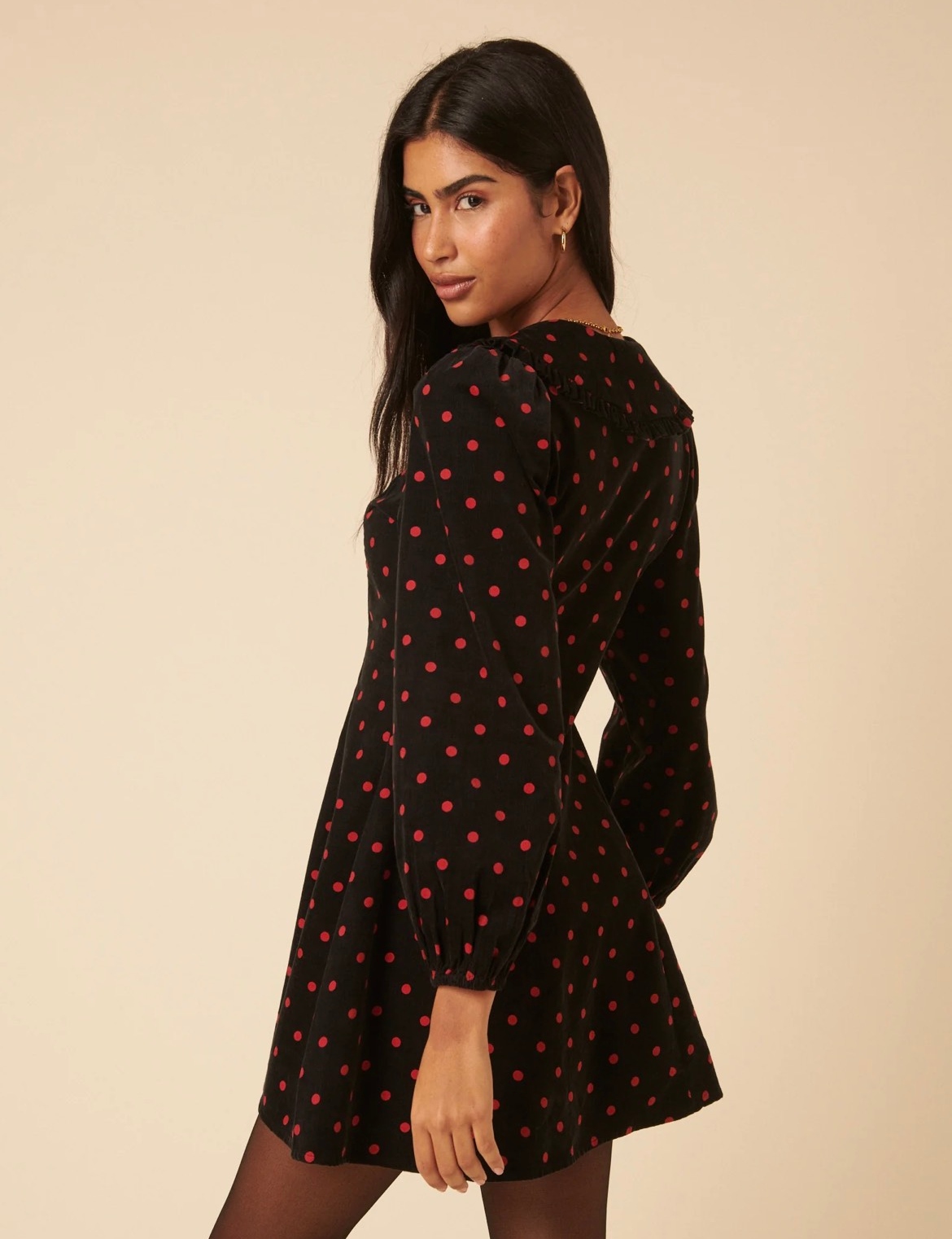 Nobody's Child Black Cord Polka Dot Emma Dress - Image 3