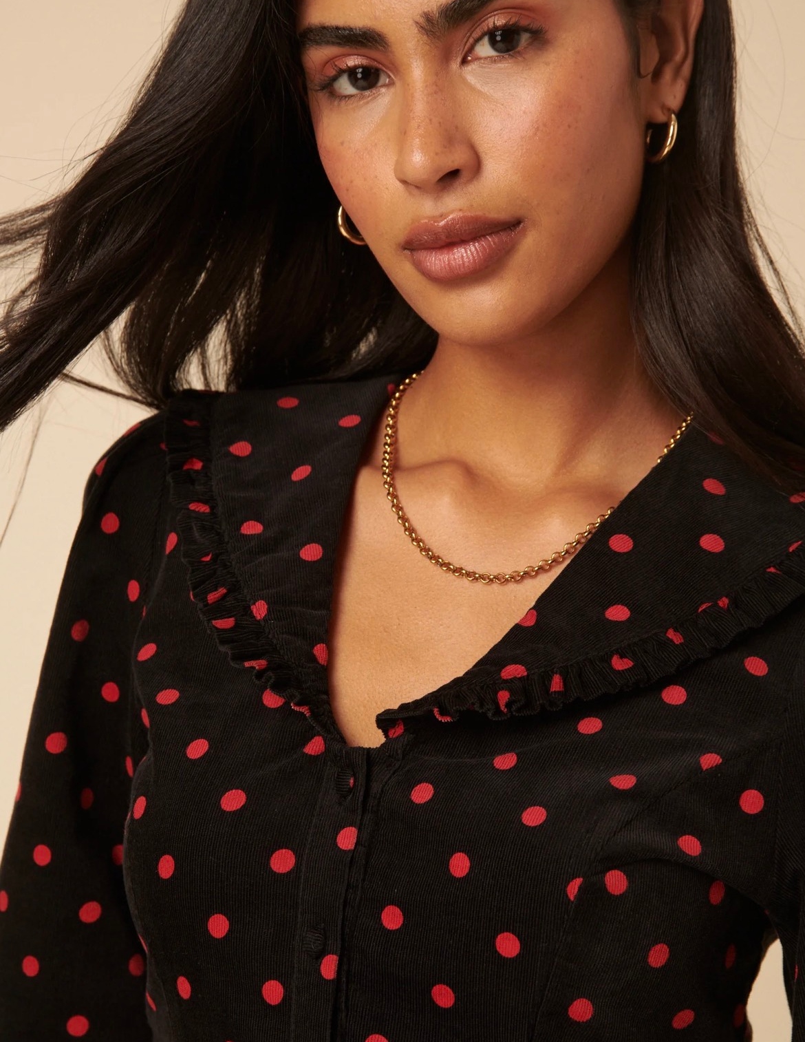 Nobody's Child Black Cord Polka Dot Emma Dress - Image 4