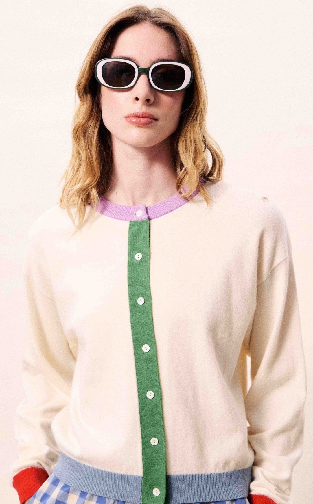 FRNCH Patrick Cream Cardigan