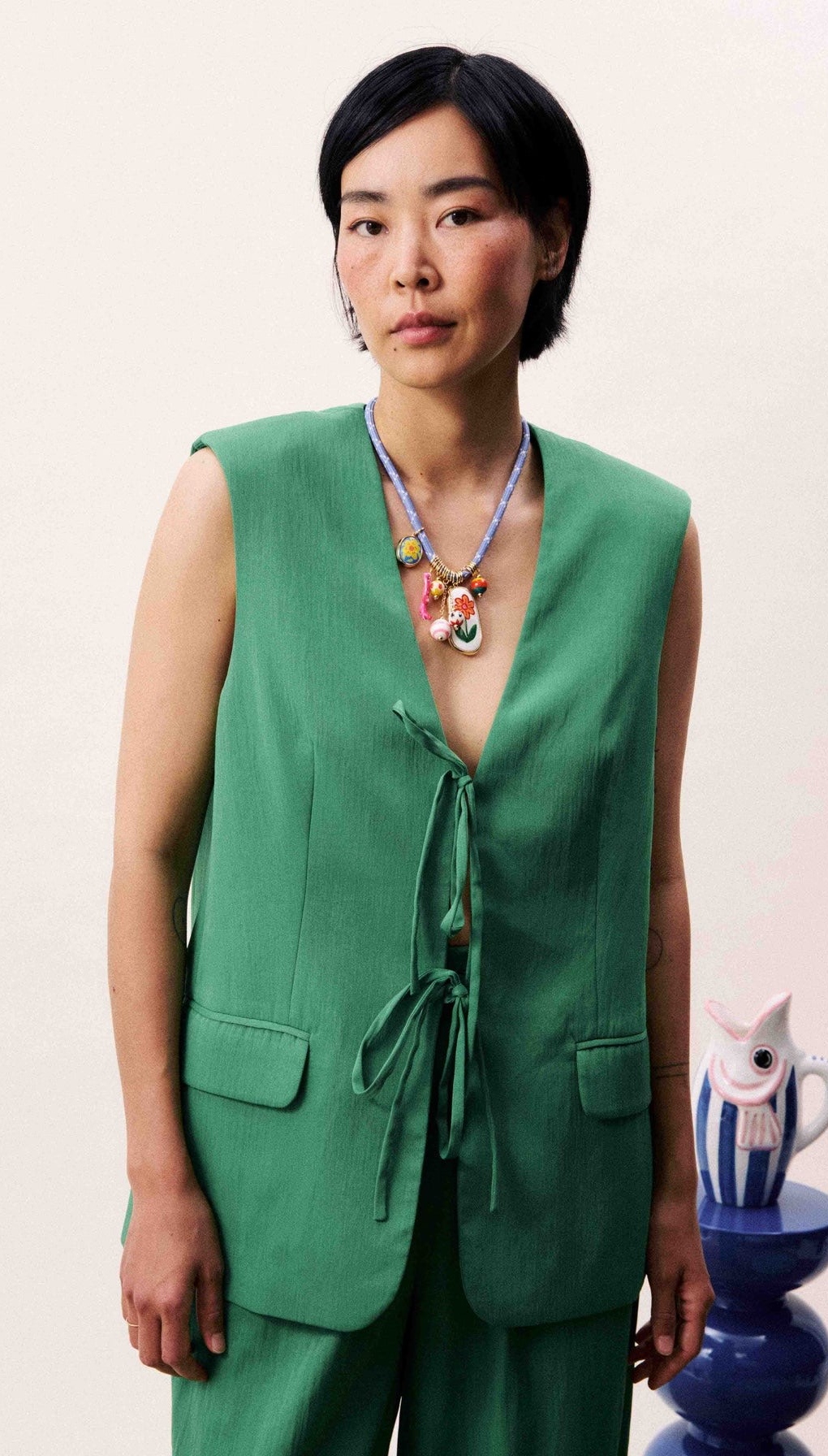 FRNCH Green Atins Blazer