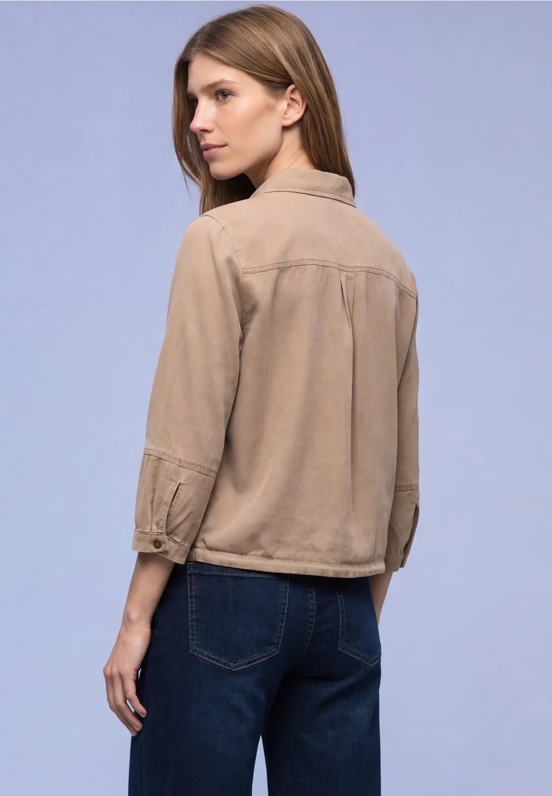 Street One Washed Look Shirt Blouse in Mocha - Image 2