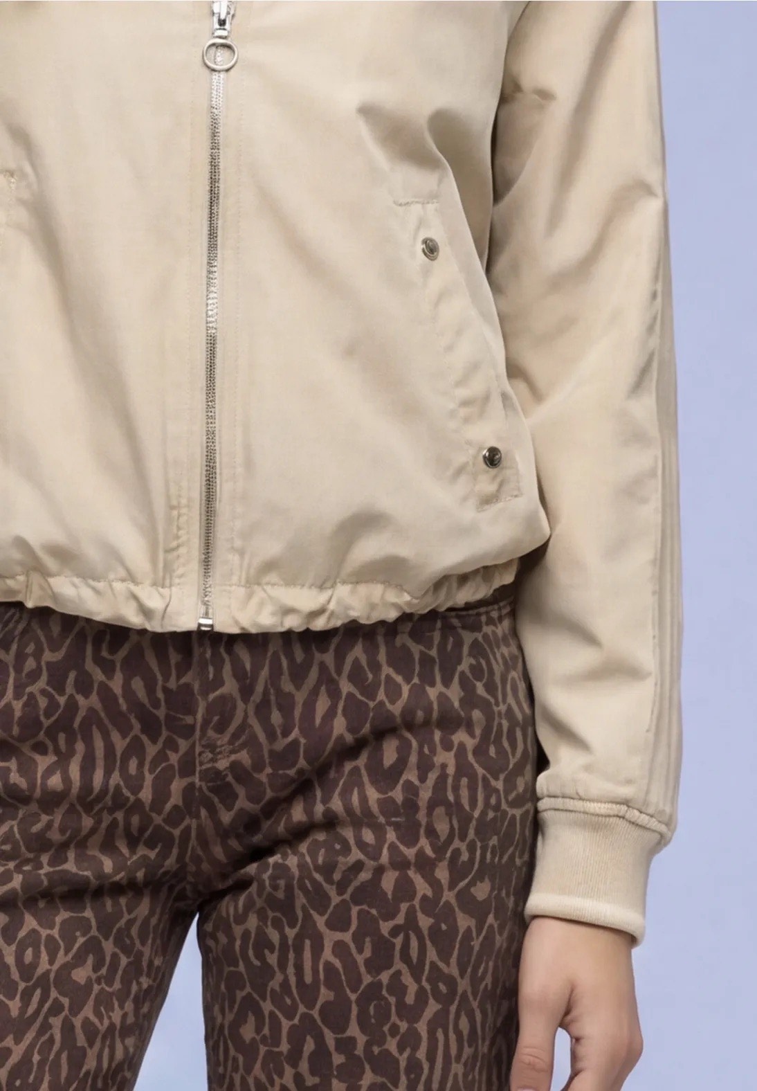 Street One Spring Jacket with Stripe Cotton Beige - Image 2