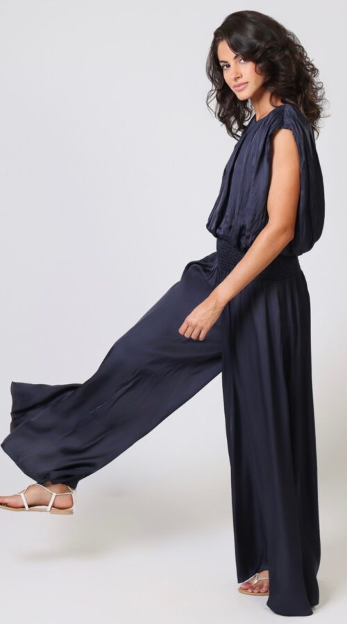 Traffic People Navy Aurora Wide Leg Trouser