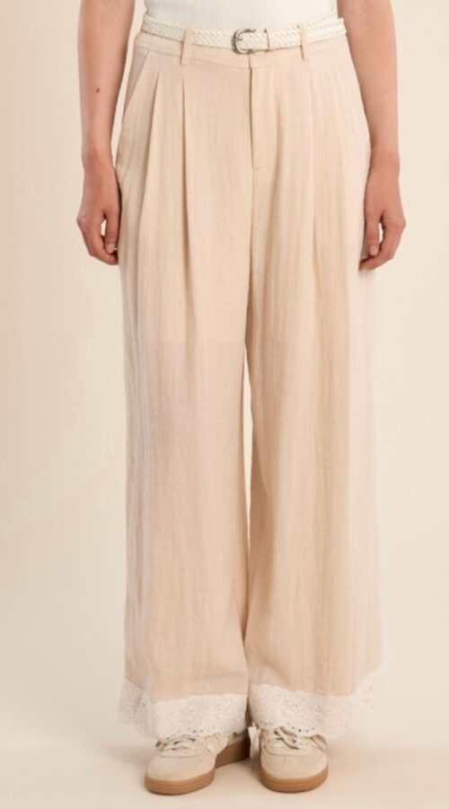 Molly B Cream Trouser Lace Detail