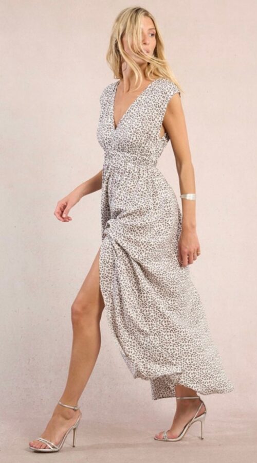 Molly Bracken Leopard Print Maxi Dress