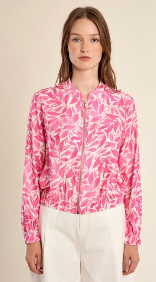 Molly Bracken Floral Print Bomber Pink