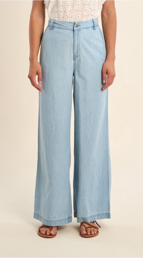 Molly Wide Leg Cotton Light Blue