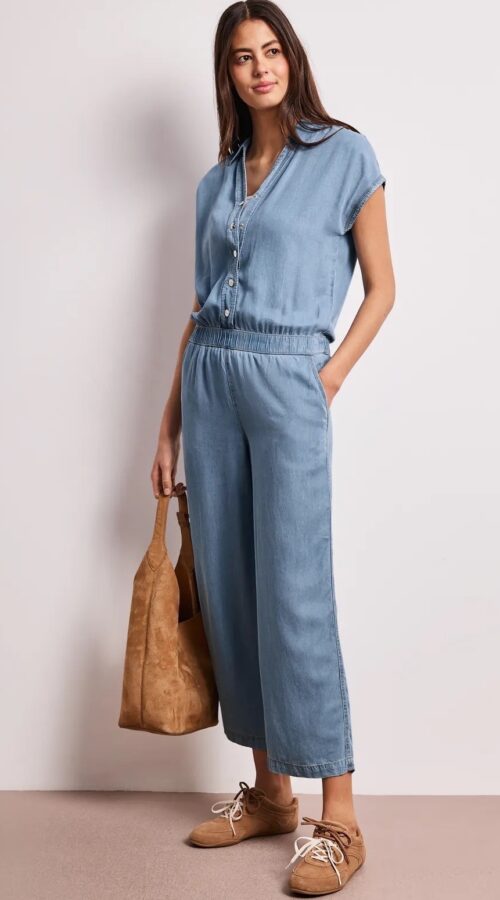 Street One Wide Leg Jumpsuit in Washed Look