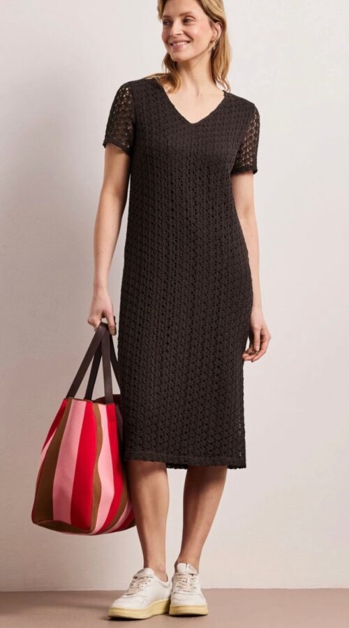 Street One Brown Crochet Style Dress