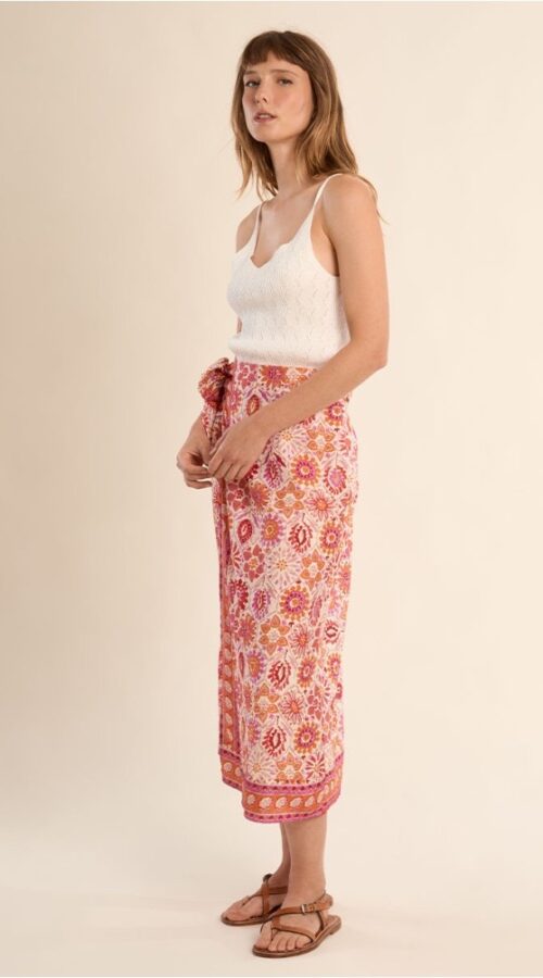 Molly Bracken Printed Midi Wrap Skirt